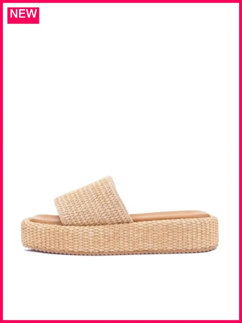 Raffia Platform Sandals Espadrille Slides Woven Straw Flatform Beach Shoes Slip